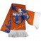 Crest Patterned Two Colored Knit Fan Scarf