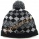 Fleece Lined Diamond Patterned Bobble Hat