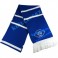 Striped Crest Embroidered Blue Knit Fan Scarf