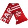 Text Patterned Same Sided Red Fan Scarf