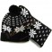 Snowflake Patterned Soft Touch Knit Fashionable Hat Scarf Set