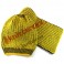 Yellow Black Colored Soft Touch Fashionable Hat Scarf Set 