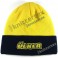 Text Logo Embroidered Two Colored Knit Cuff Hat