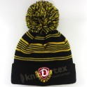 Embroidered Pinstriped Premium Knit Kids Bobble Hat