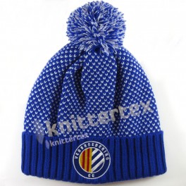 Heart Patterned Soft Touch Premium Knit Bobble Hat