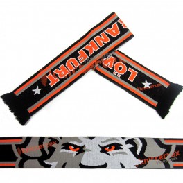 Lion Patterned Four Colored Knit Football Scarf