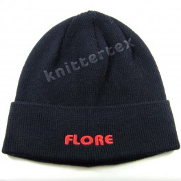 Embroidered Plain Black Cuff Hat