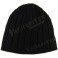 Chunky Ribbed Black Plain Beanie