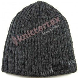 Melange Gray Ribbed Beanie