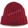 Chunky Ribbed Red Cuff Hat