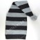 Chunky Striped Melange Gray Raglan Knit Santa Hat