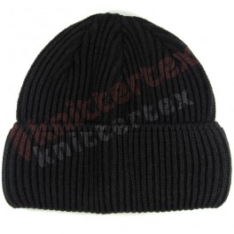 Ribbed Stretchy Black Cuff Hat