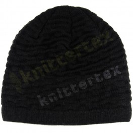 Crumpled Knit Stylish Black Beanie