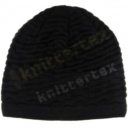 Crumpled Knit Stylish Black Beanie